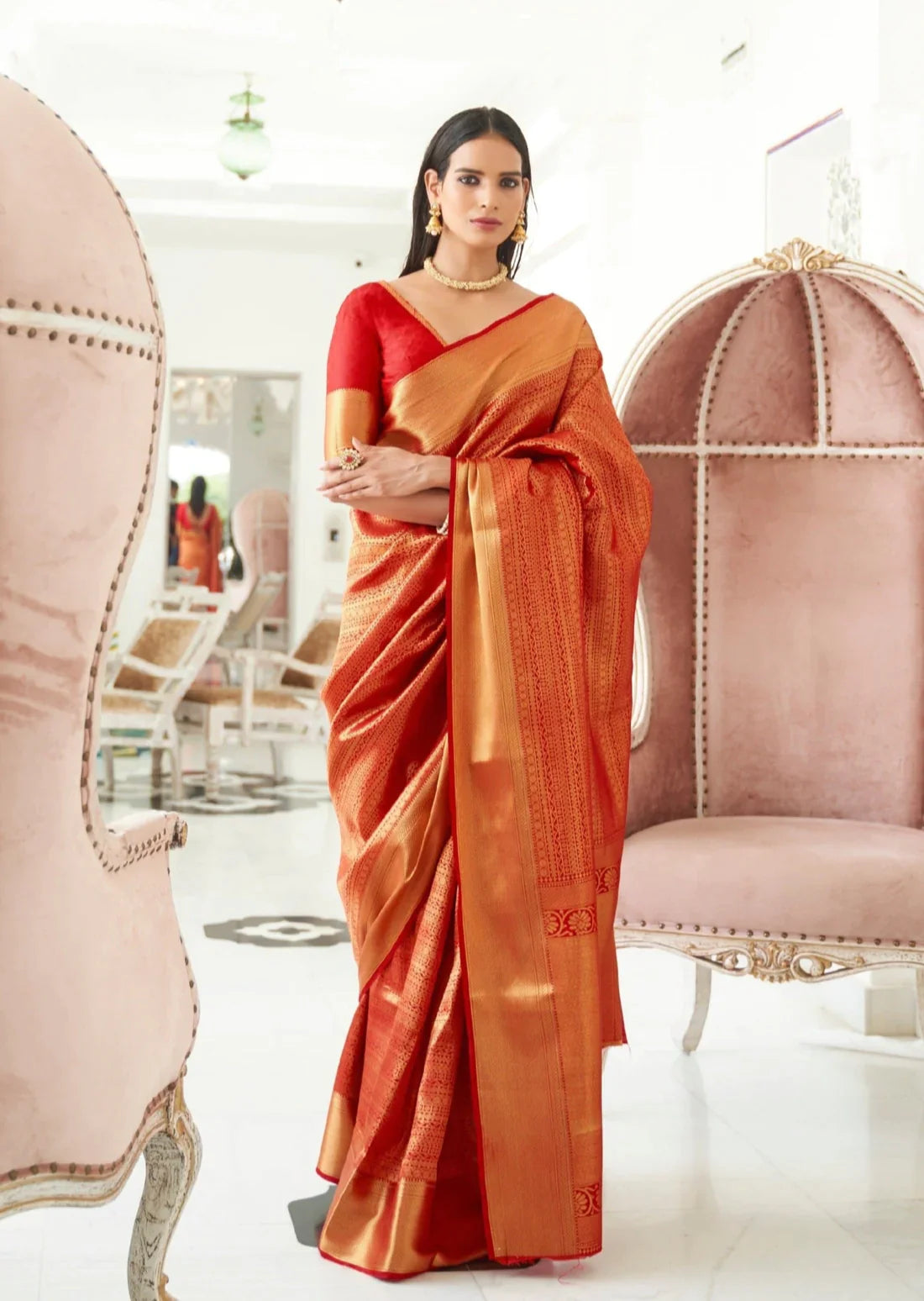 Bridal reception saree best sale collections
