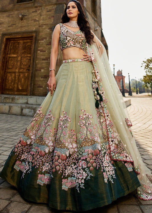 Light Green Bridesmaids Lehenga Choli