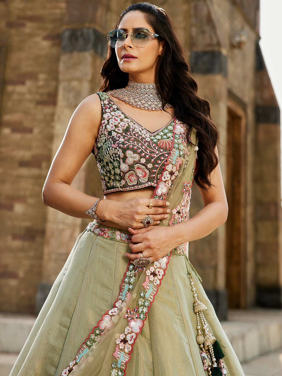 Light Green Bridesmaids Lehenga Choli