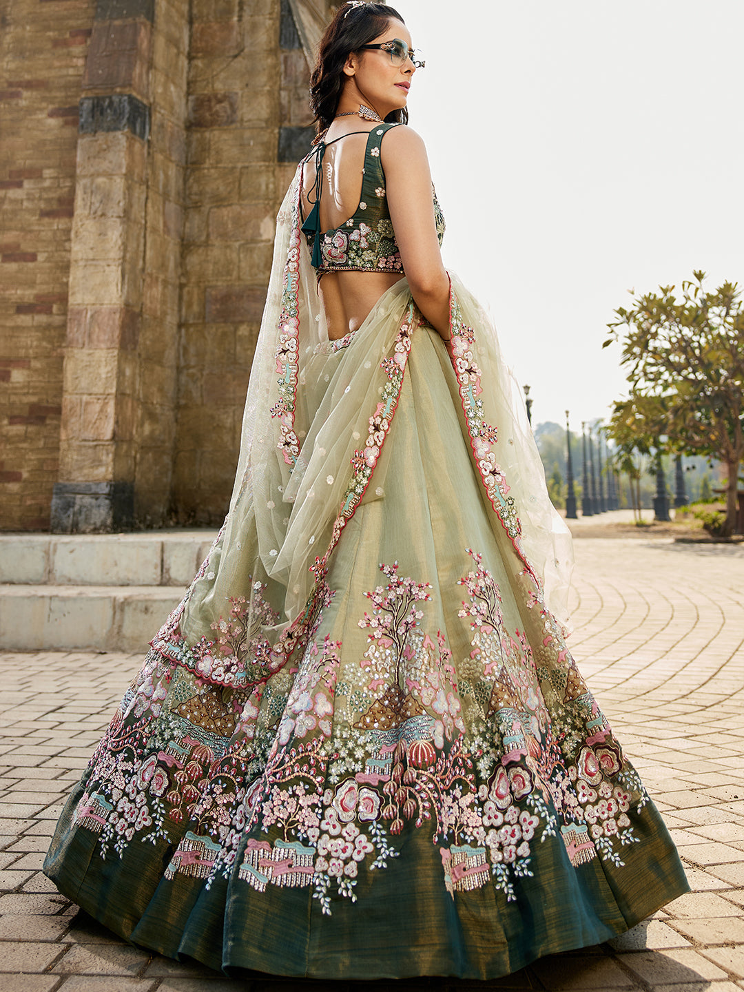 Light Green Bridesmaids Lehenga Choli