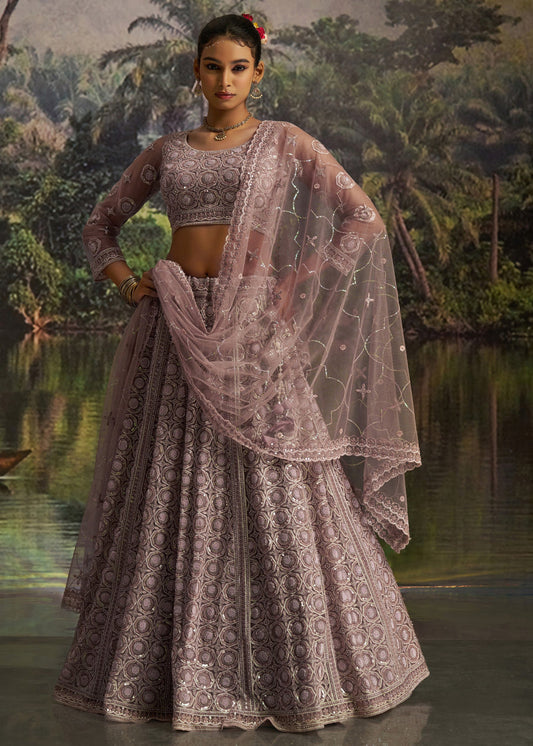 Lavender Purple Bridal Lehenga Choli