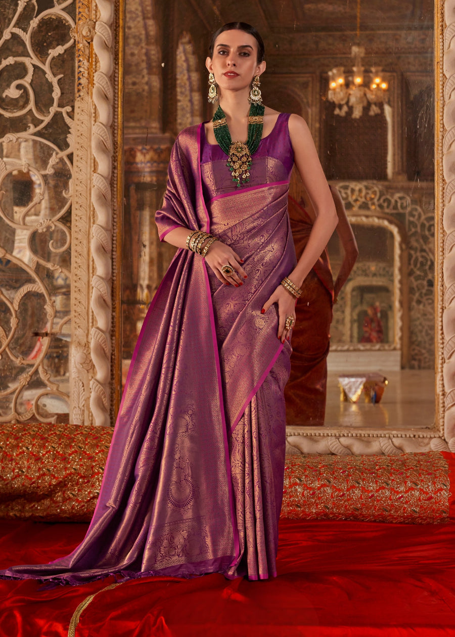 Pure Handloom Weaving Soft Banarasi Silk Magenta Pink Saree