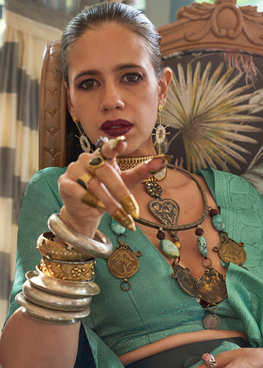 Kalki Koechlin Blue Banarasi Tissue Silk Handloom Saree