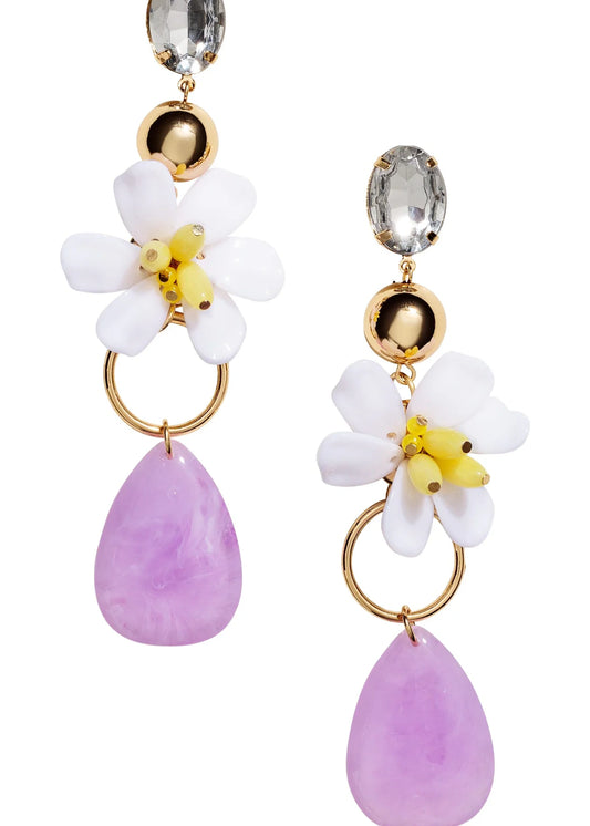 Multicolor Floral Design Acrylic Earrings