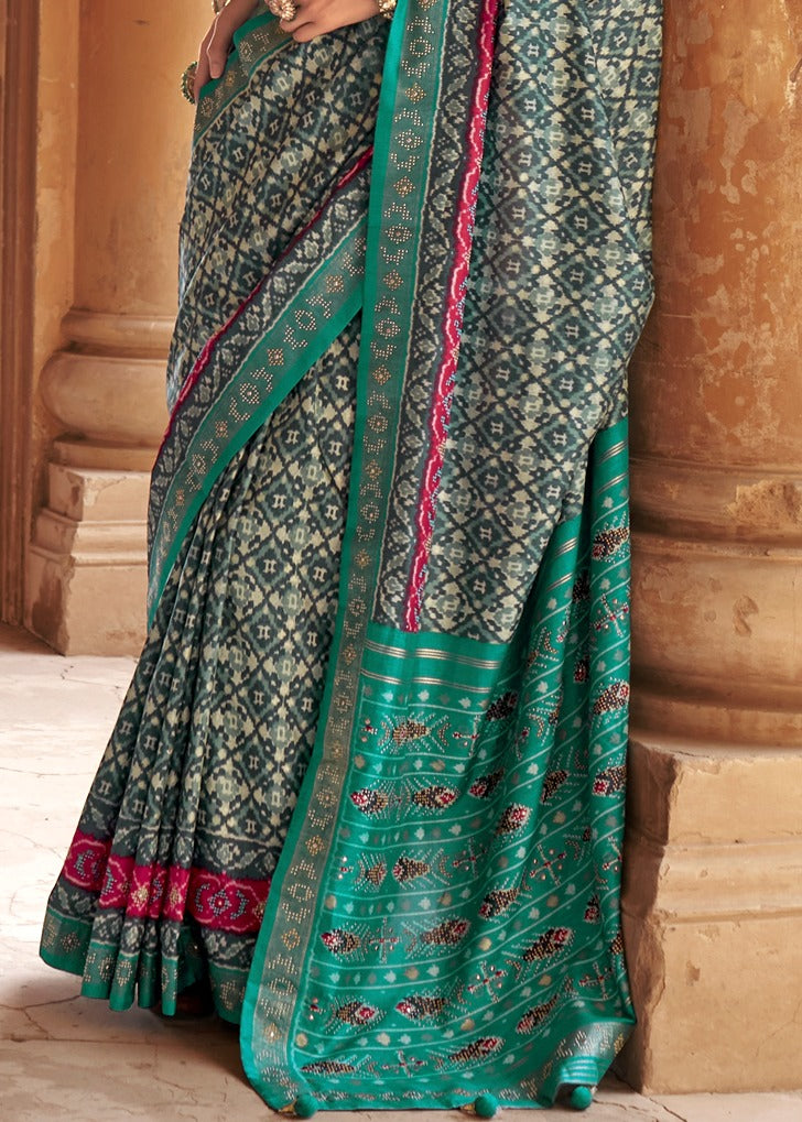 Green Designer Patola Silk Saree