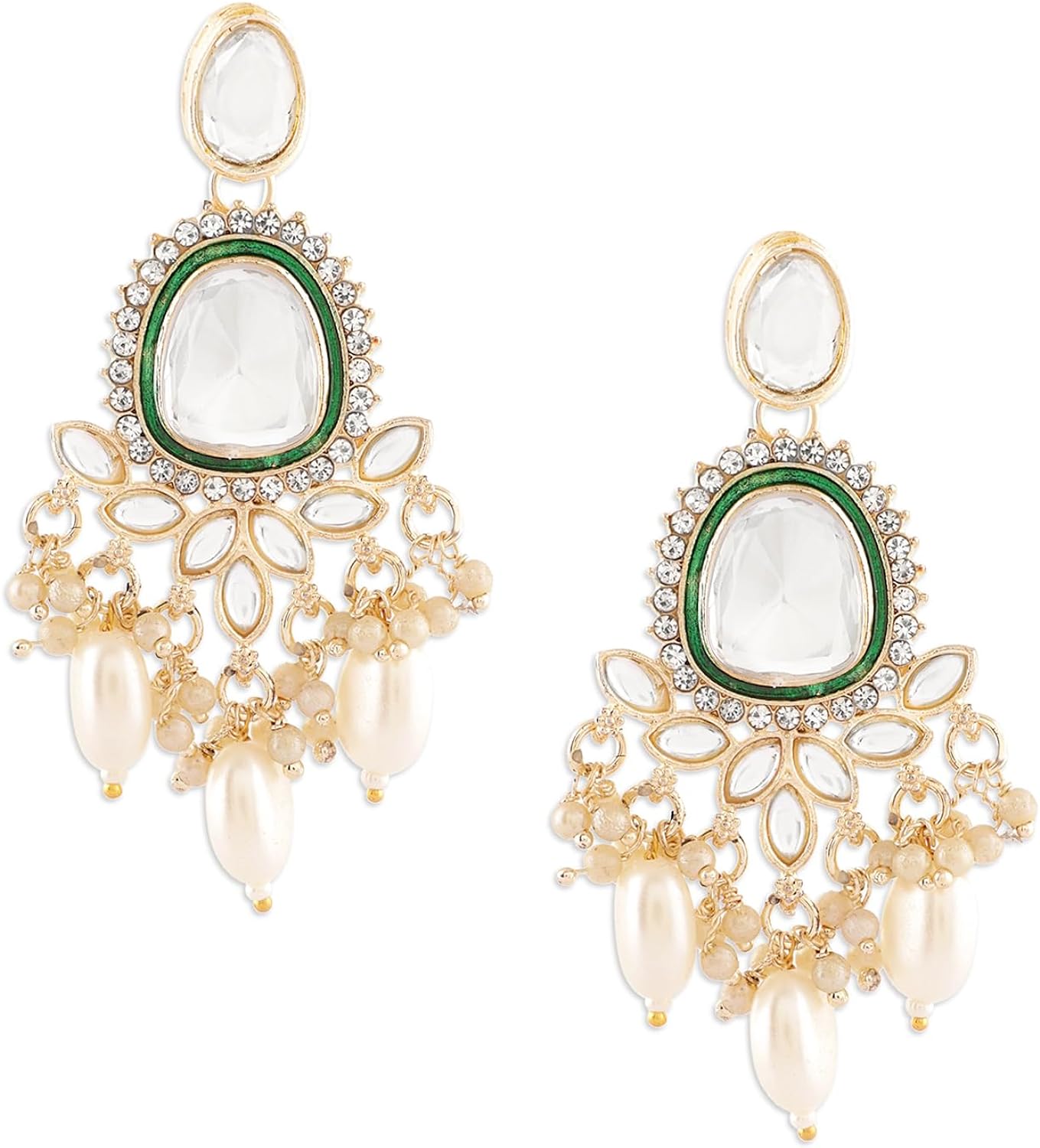 Polki Kundan Choker Necklace Set With Earrings & Maang Tikka