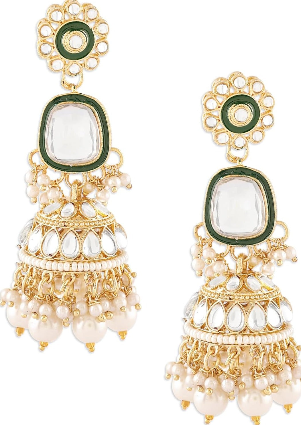 Traditional Polki Necklace Set With Earrings & Maang Tikka