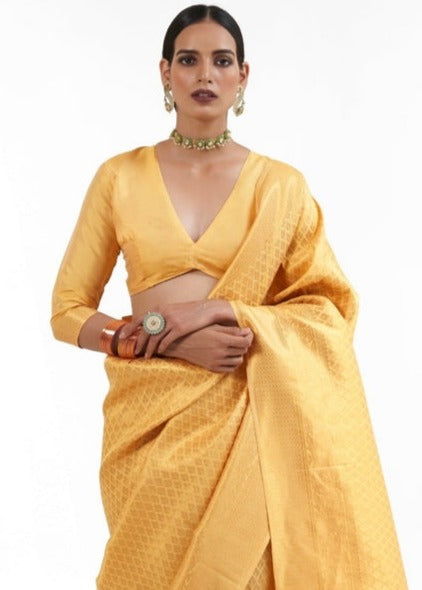 Yellow Kanjivaram Silk Saree