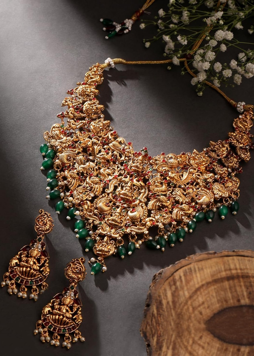 Artificial Gold Temple Jewellery Necklace Set Online USA SALE