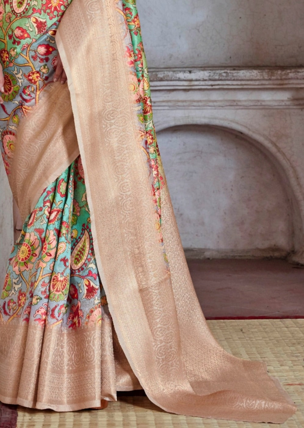 Kalamkari saree pallu design