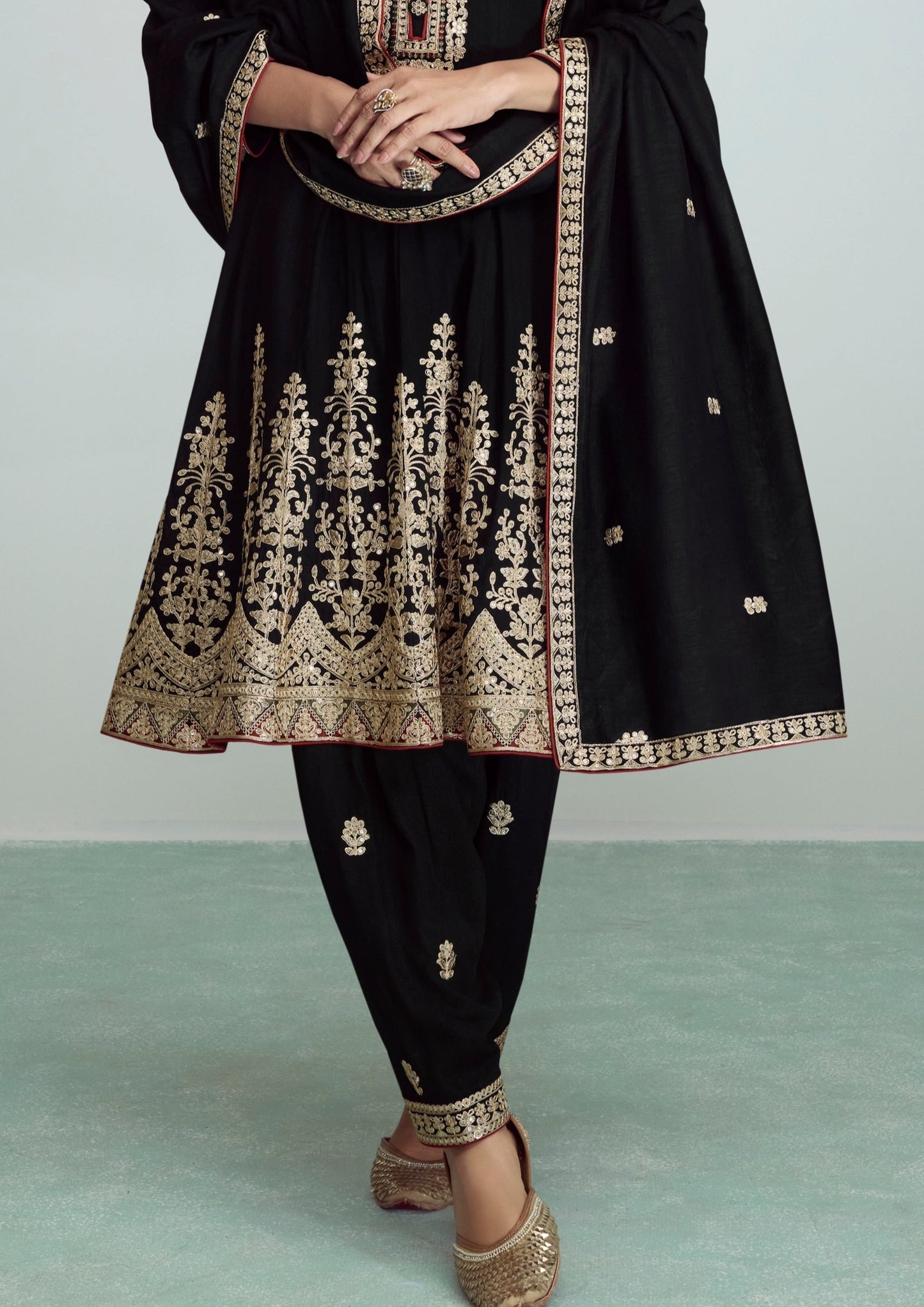 black anarkali suit design