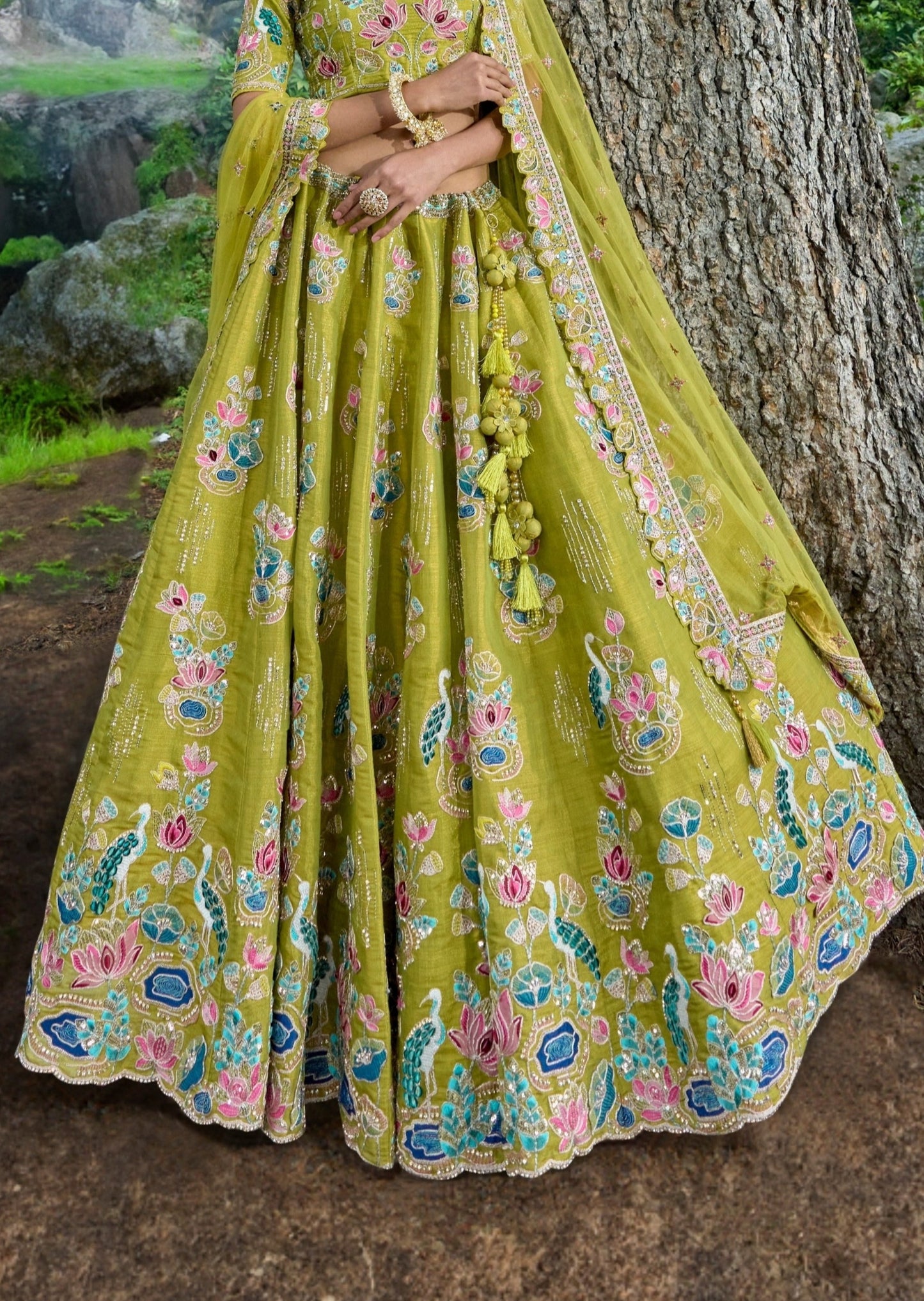 Designer bridal lehenga choli with dupatta in luxury green online usa uk london uae.