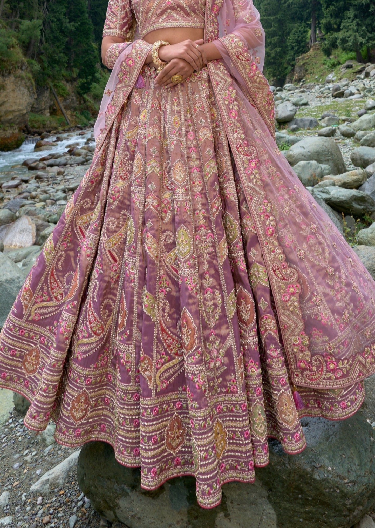 Designer Bridal Purple Lehenga Choli With Dupatta