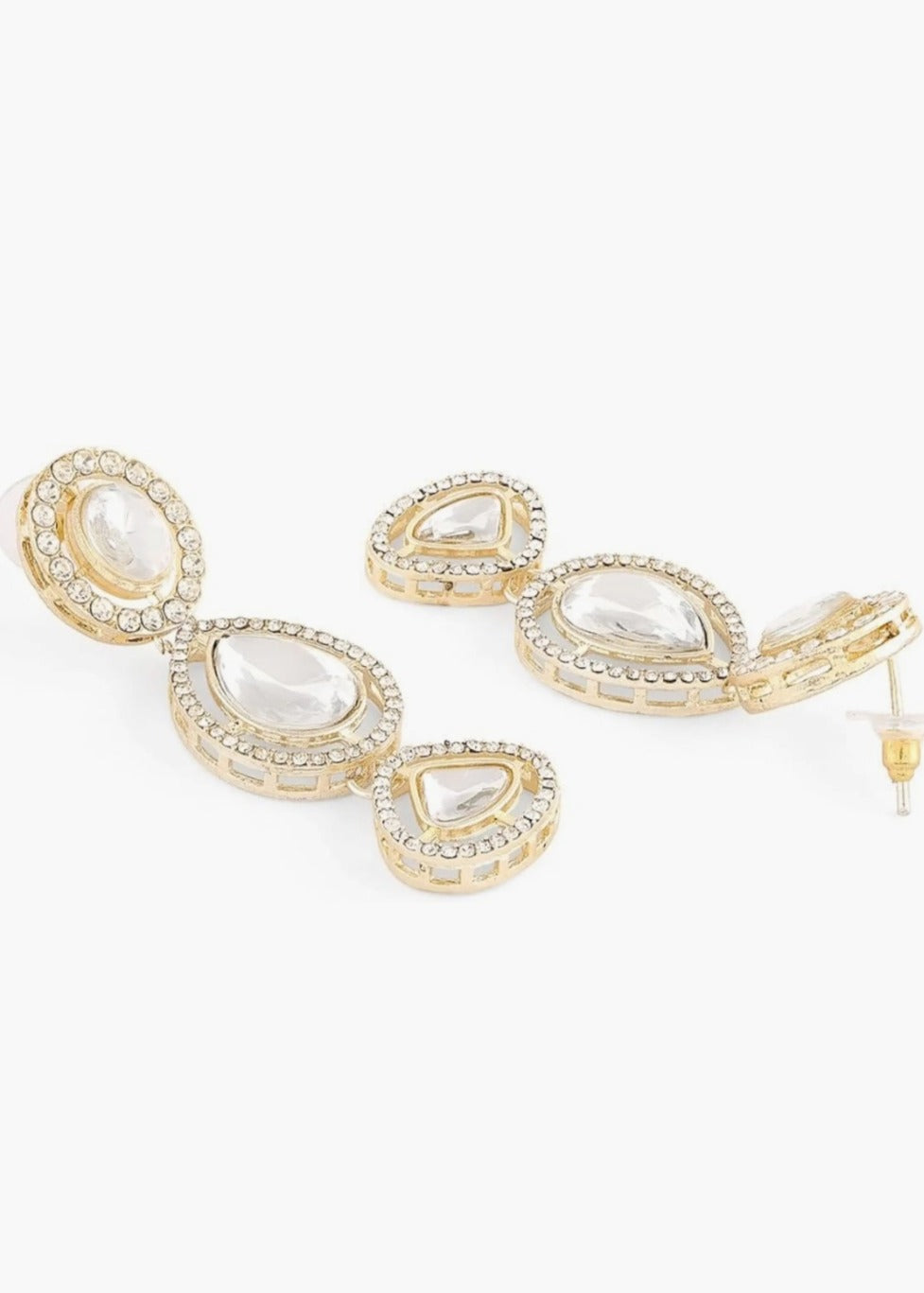 Kundan Polki Necklace Set With Earrings