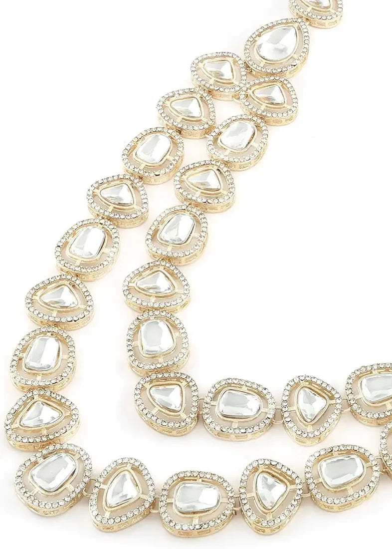 Kundan polki necklace set with earrings in usa online shopping at best price.