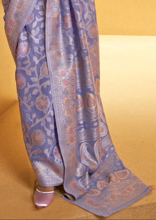 Lucknowi chikankari lavender purple cotton saree pallu design in london uk online shopping for women.