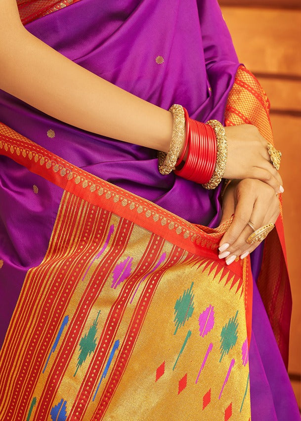 Magenta pink paithani saree design online shopping with price.