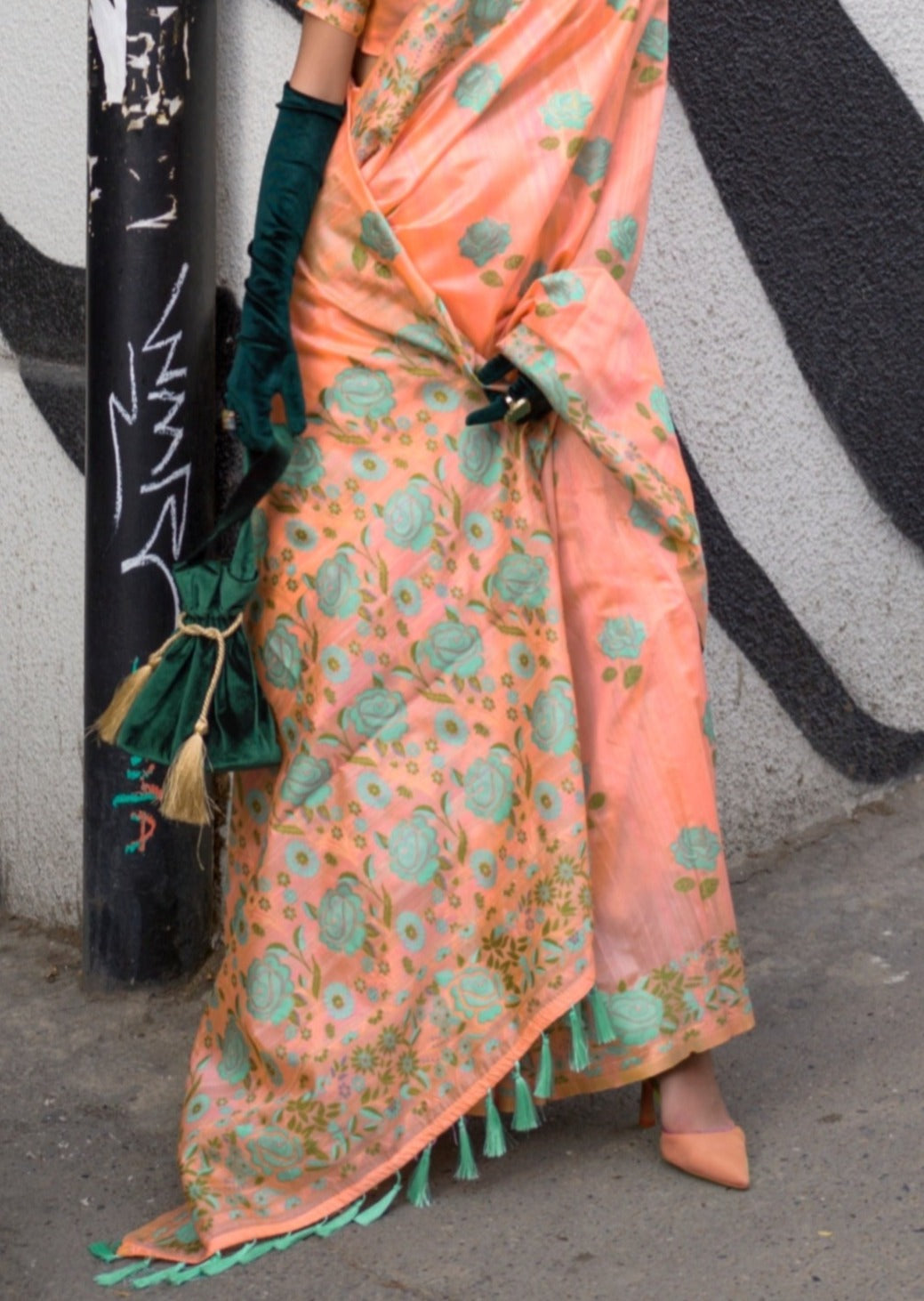 Parsi gara hand embroidery designs saree online.
