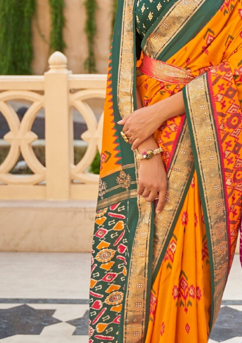 yellow patola saree design