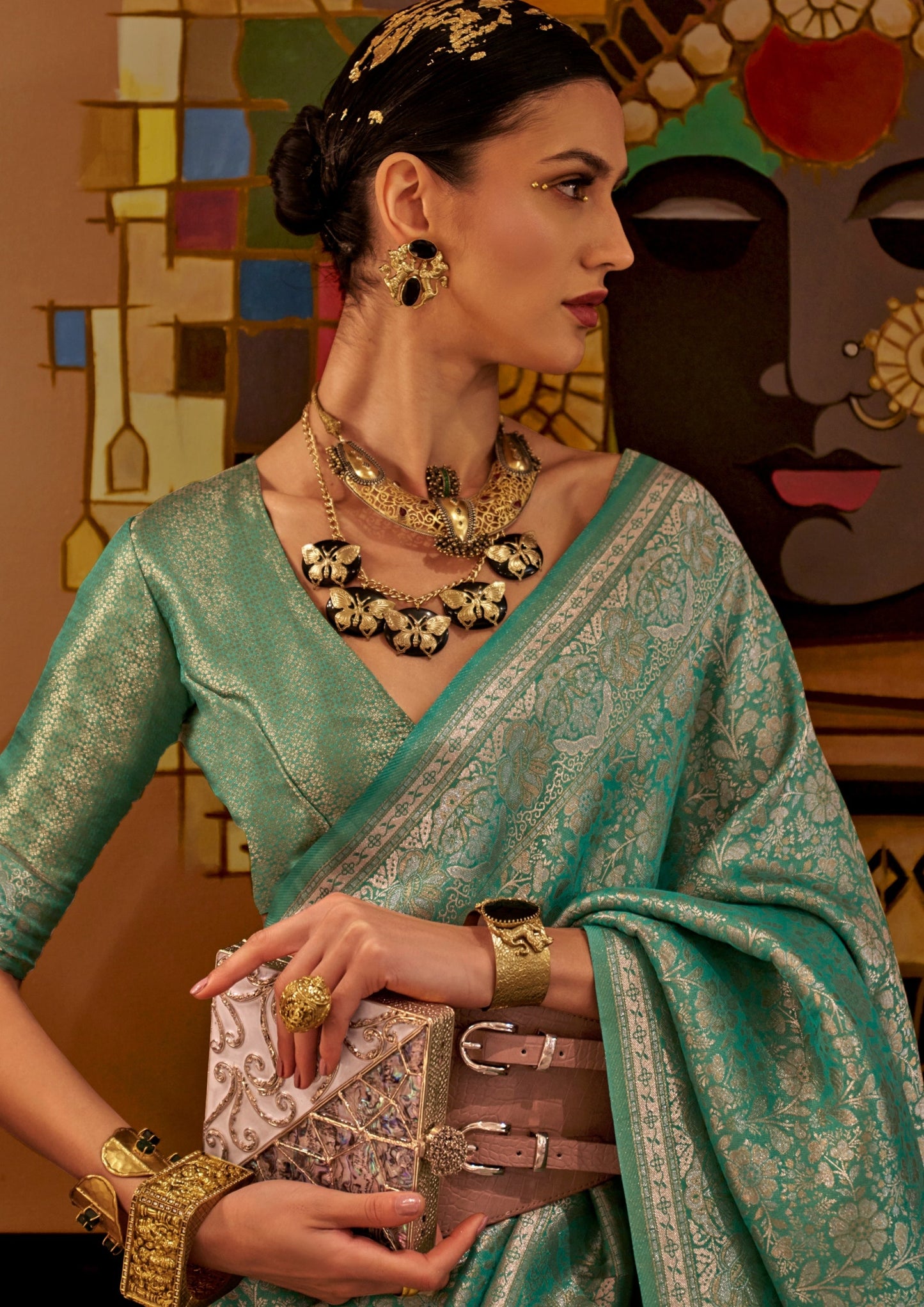 Pure Banarasi Silk Green Handloom Bridal Saree