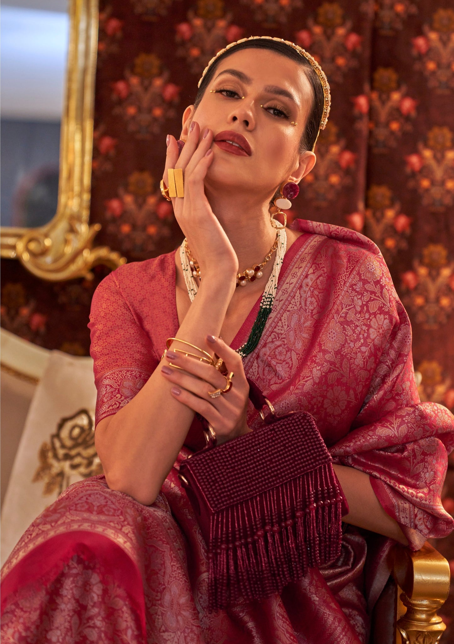Pure Banarasi Silk Red Handloom Bridal Saree