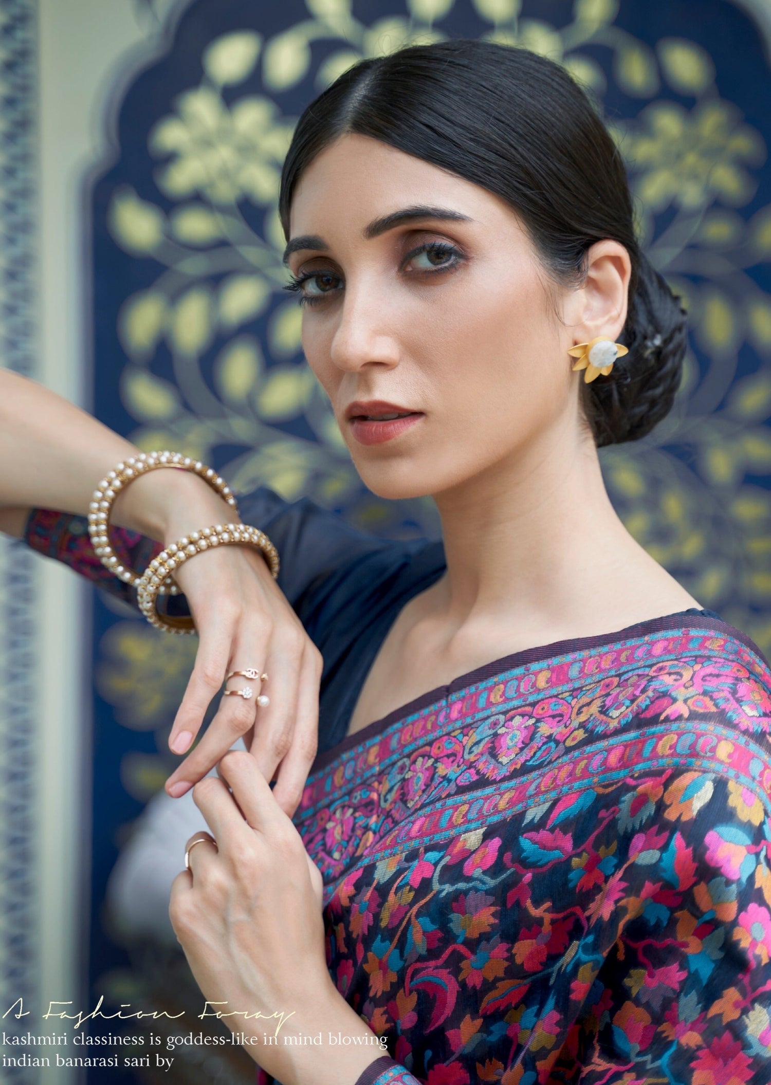 Buy pure kashmiri handloom silk jamawar tanchoi saree online india usa.