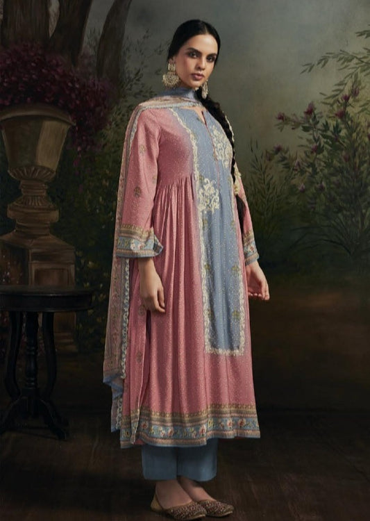Pure muslin silk pink salwar suit online shopping usa uk uae for women price.