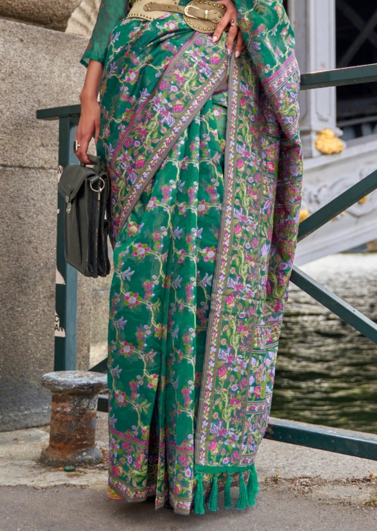 Pure organza embroidery work handloom luxury saree online shopping for wedding usa.