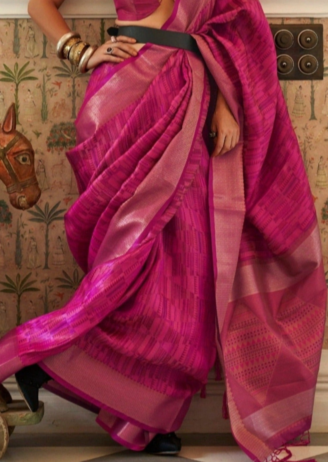Kalki Koechlin Pure Organza Pink Saree