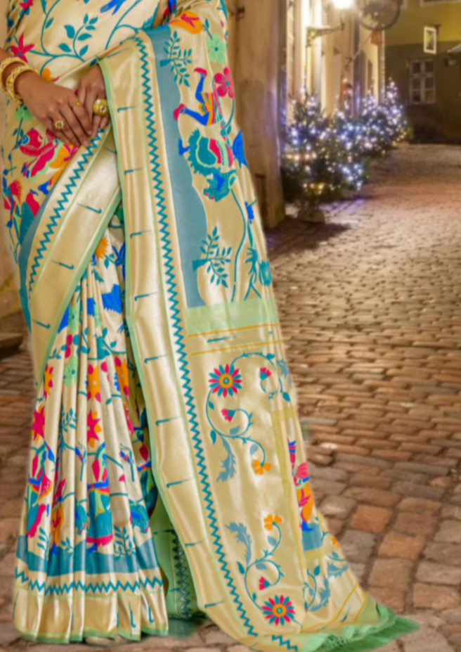 Pure paithani silk handloom saree blouse designs online shopping india usa for bride with price.