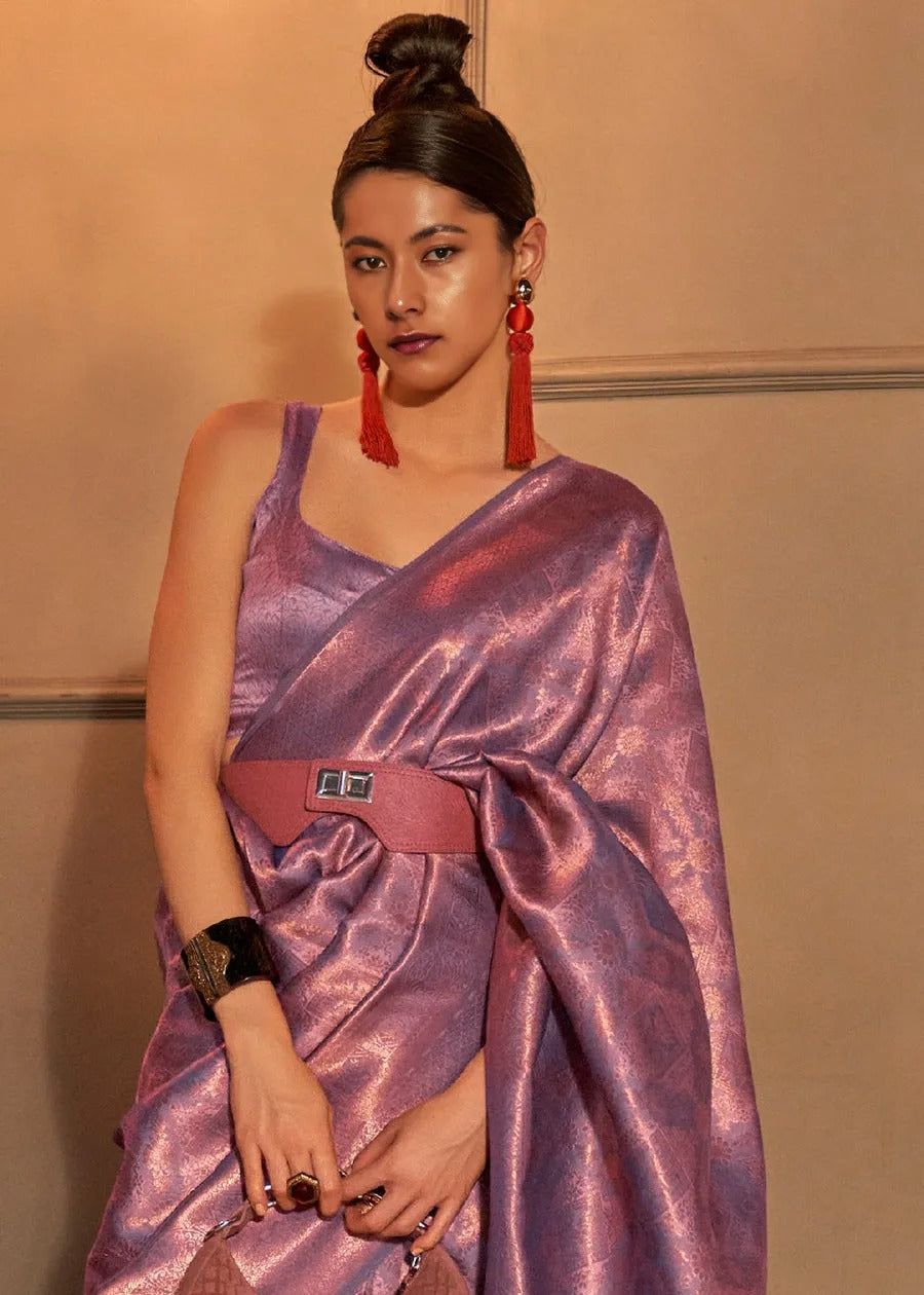 Iris Purple Banarasi Silk Handloom Saree