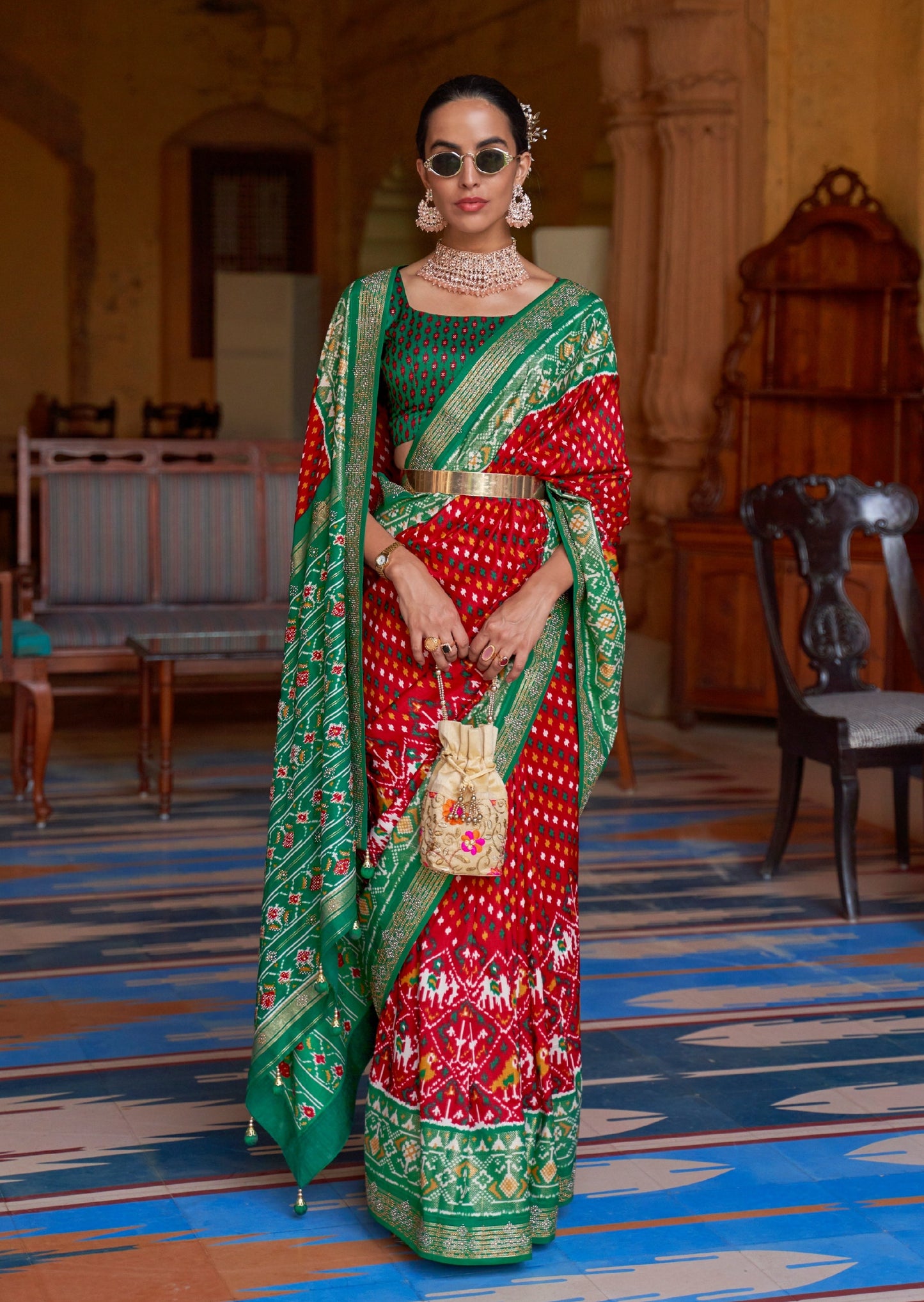 Red Handloom Patola saree