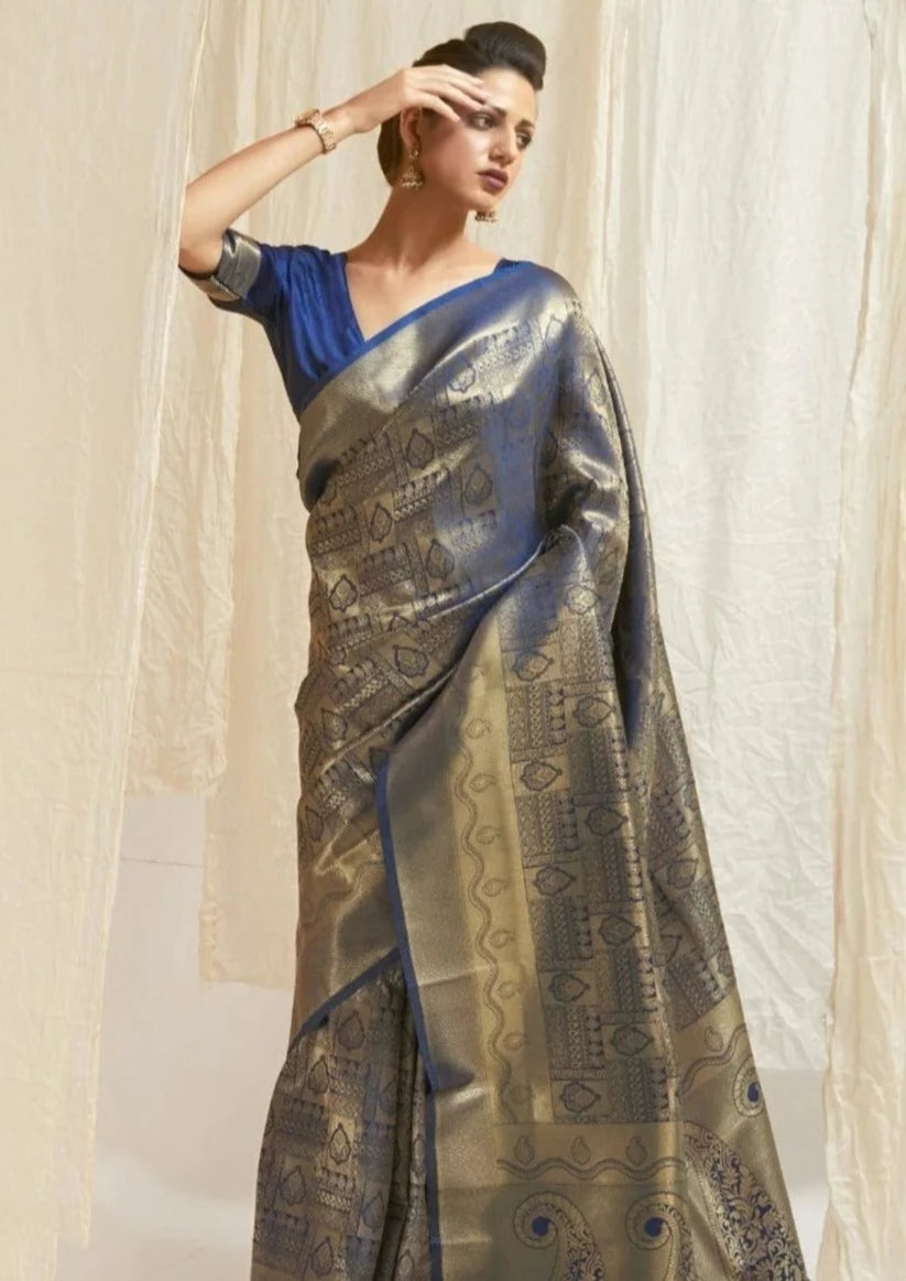 Royal Blue Kanchipuram Silk Saree