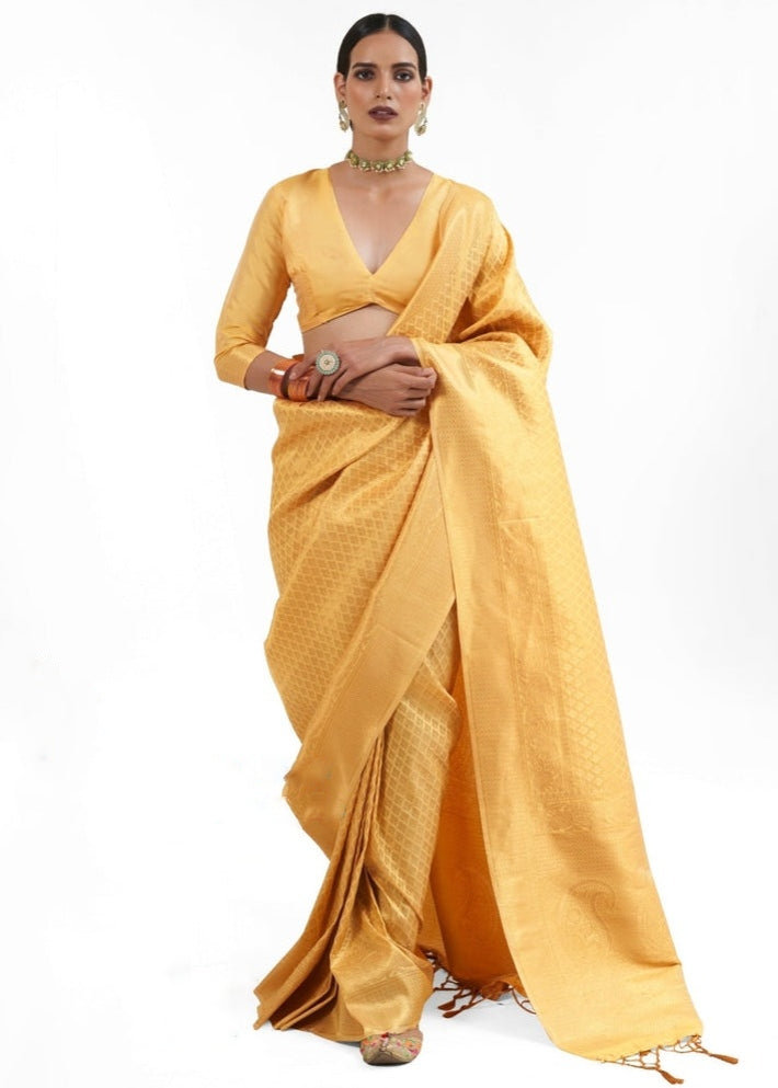 Yellow Kanjivaram Silk Saree