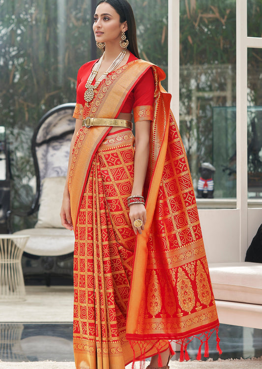 Bandhej Banarasi saree