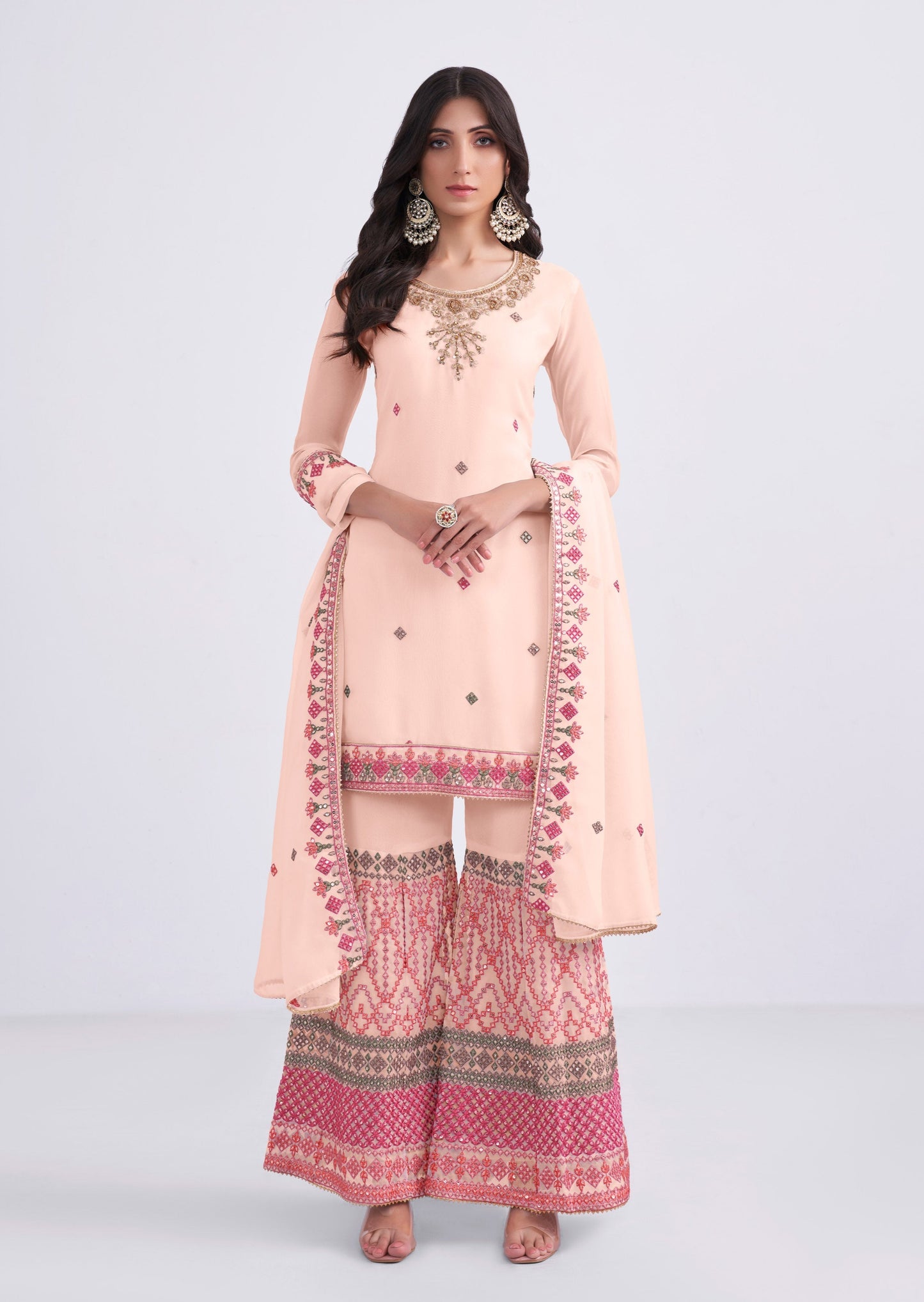 Peach Sharara suit online India