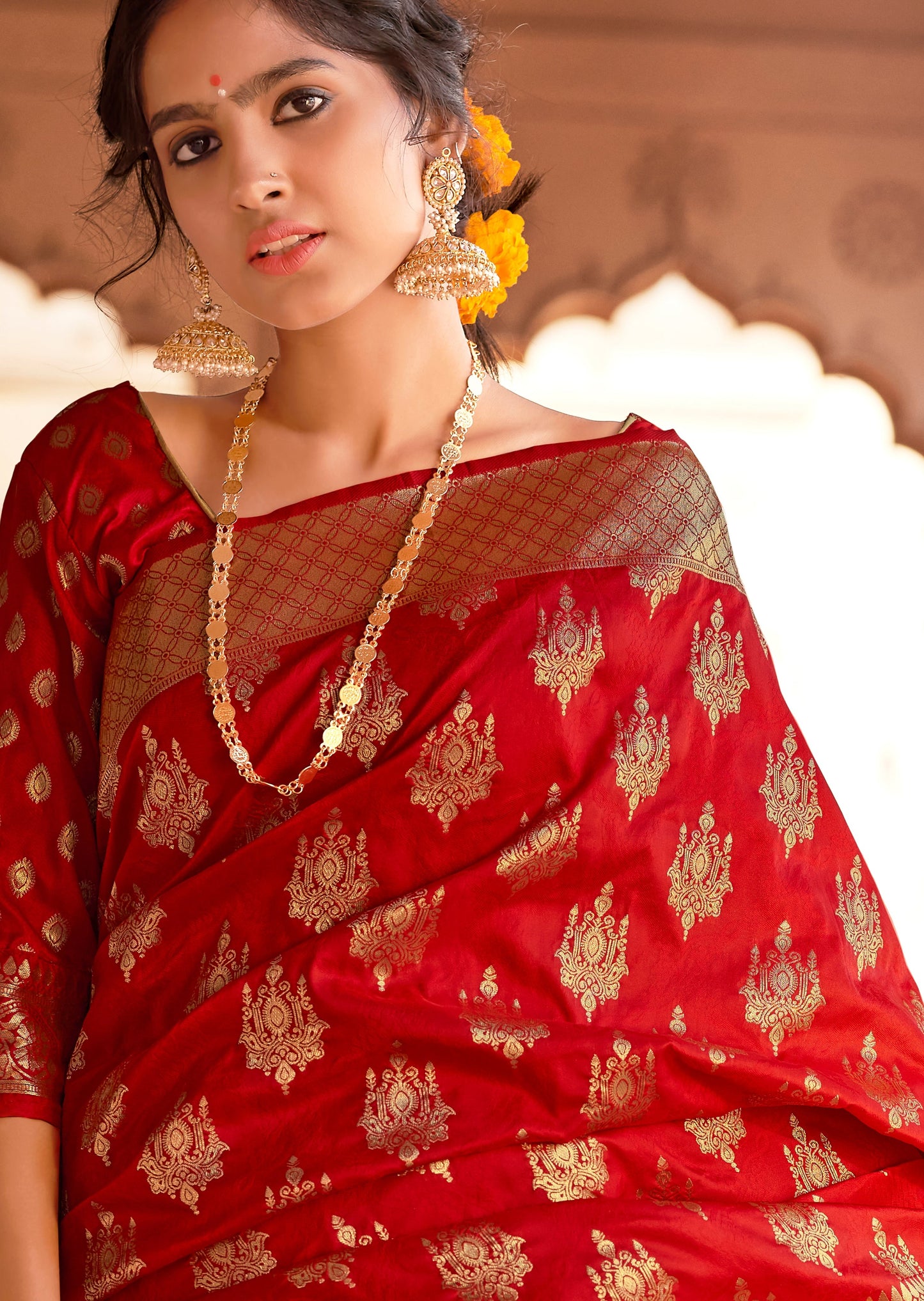 Red Banarasi Silk Bridal Handloom Saree