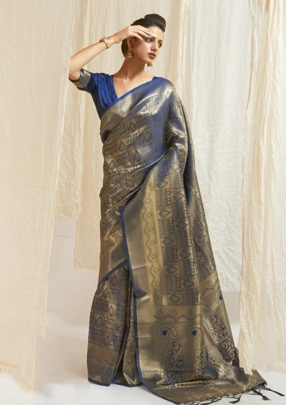 Royal Blue Kanchipuram Silk Saree