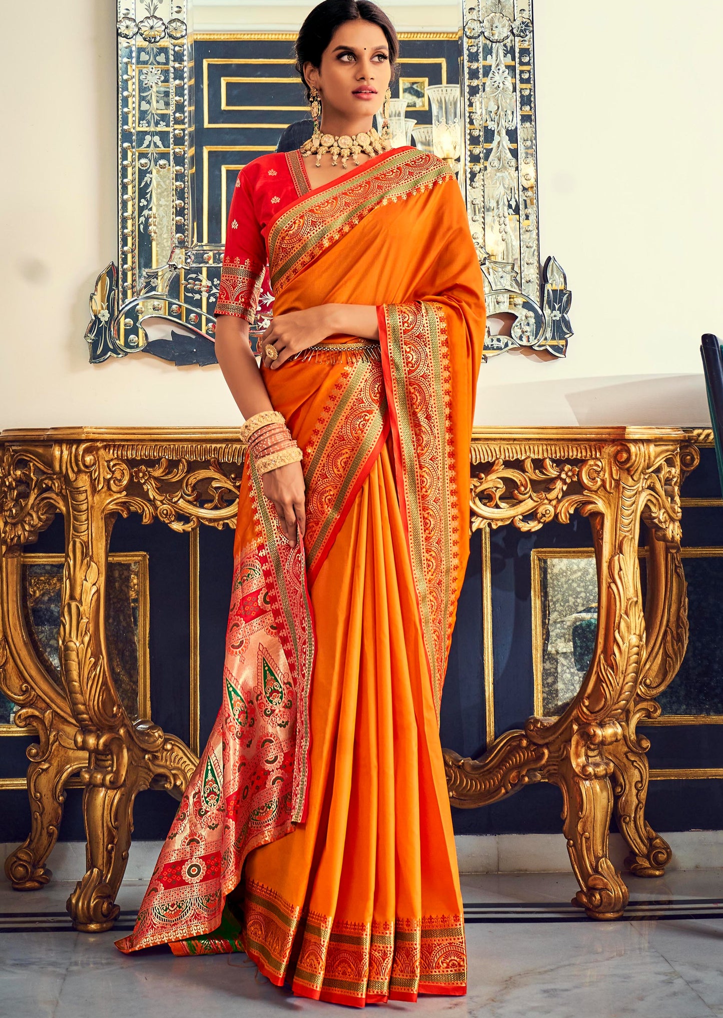 Pure Paithani Silk Haldi Yellow Saree