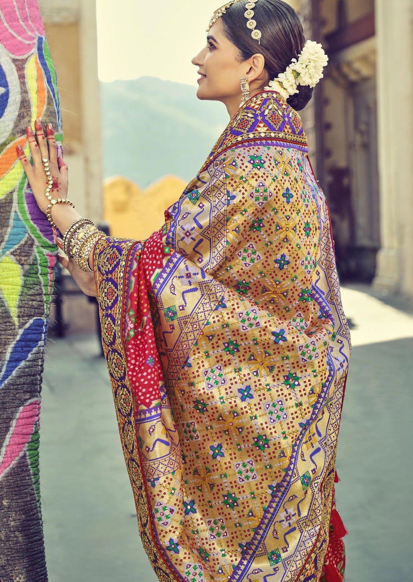 Banarasi Patola Silk Red Bridal Saree
