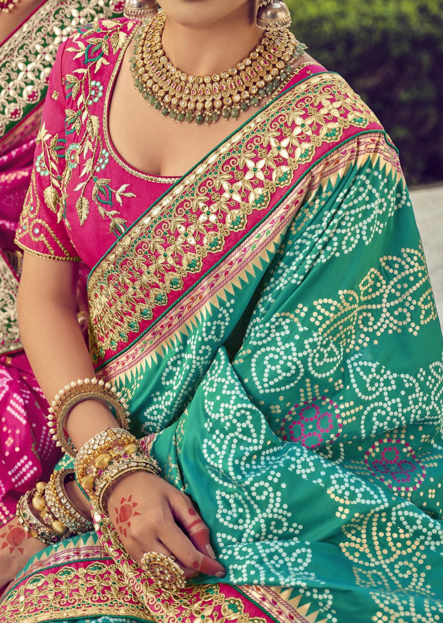 Banarasi Patola Silk Green Bridal Saree