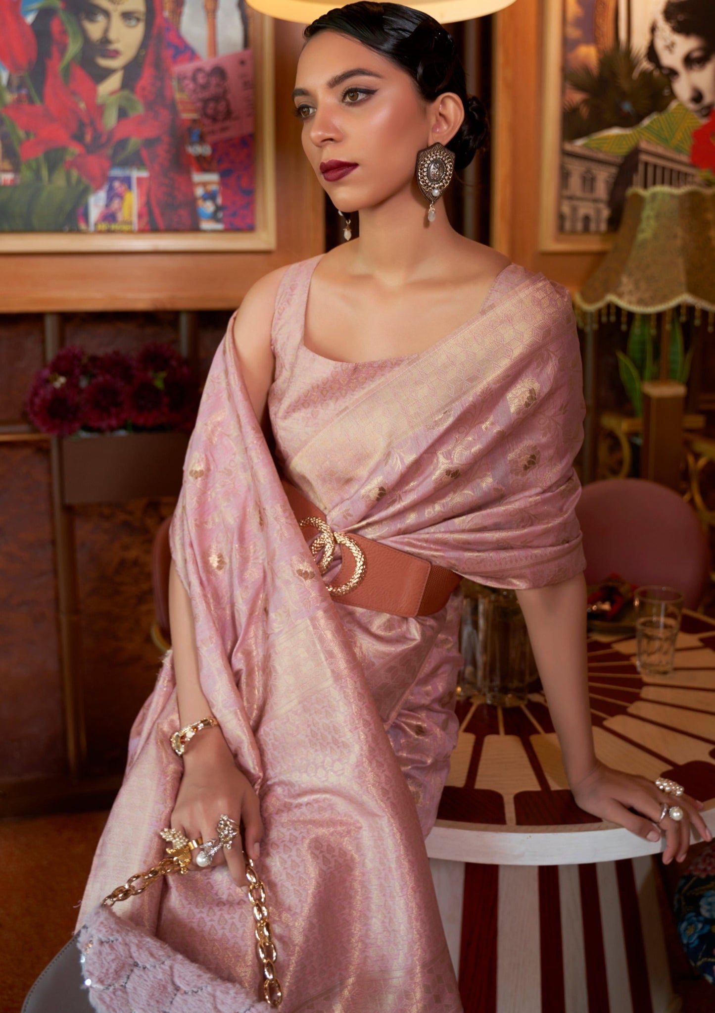 Raw silk banarasi saree online.