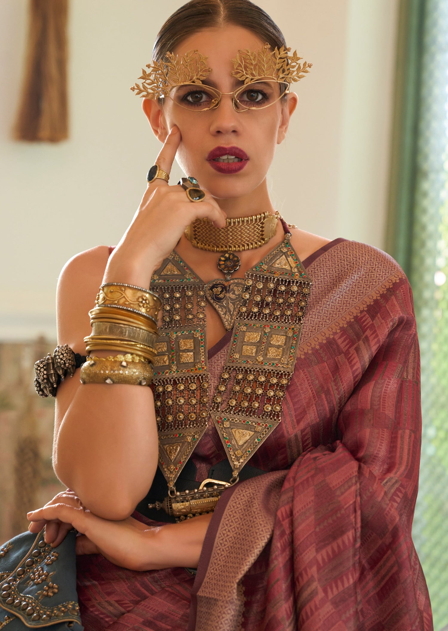 Bollywood actress Kalki Koechlin in saree online shopping designs.