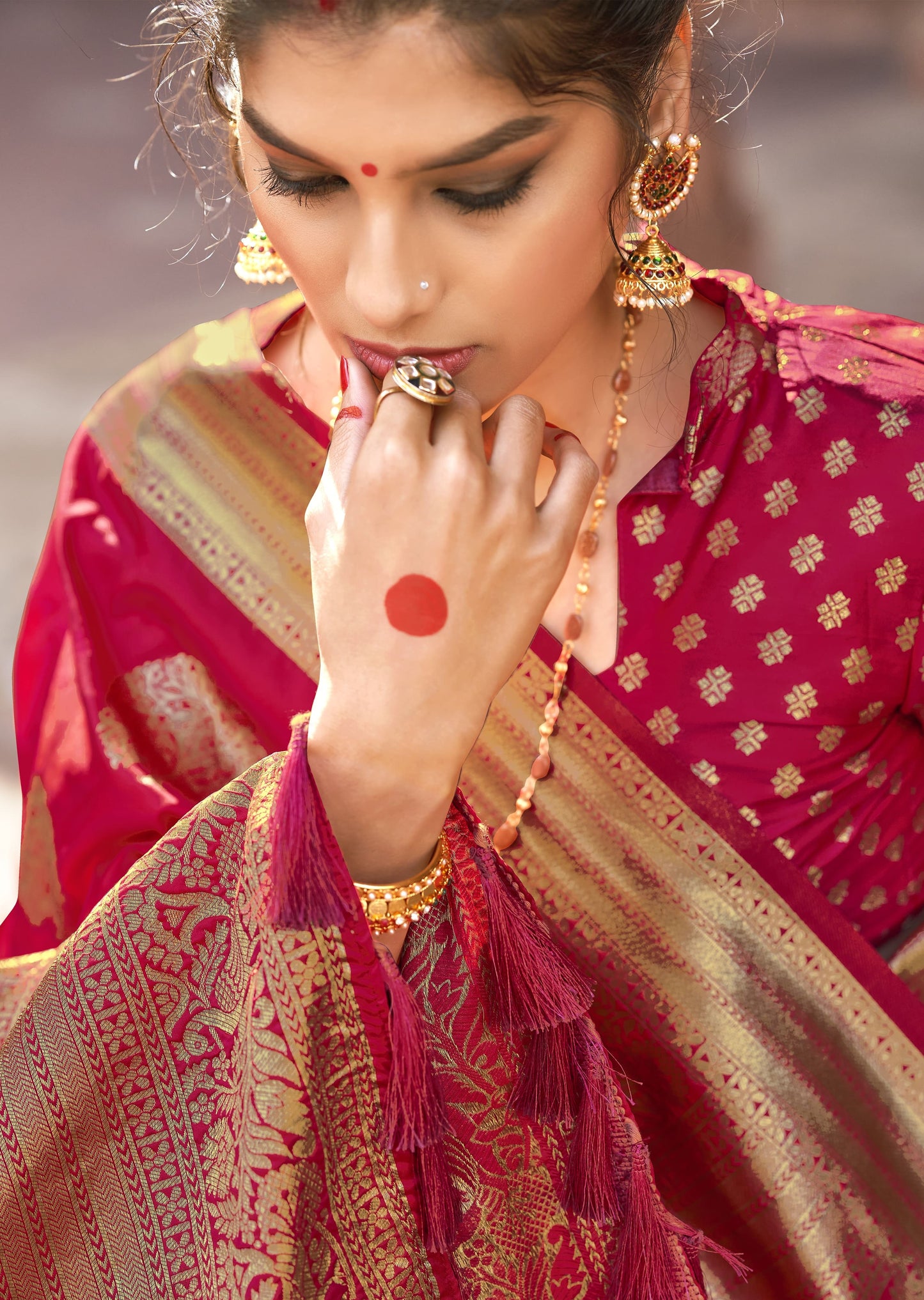 Red Banarasi Silk Saree