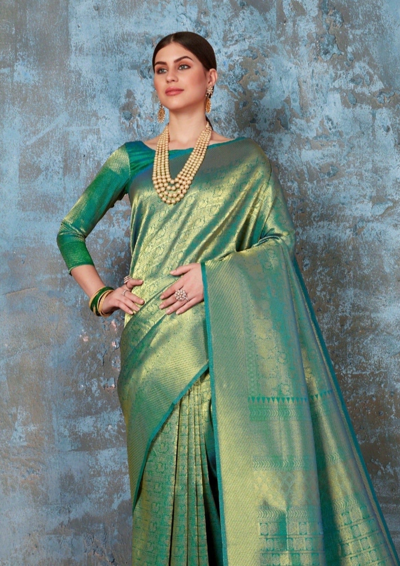 Royal Green Kanjivaram Silk Bridal Saree