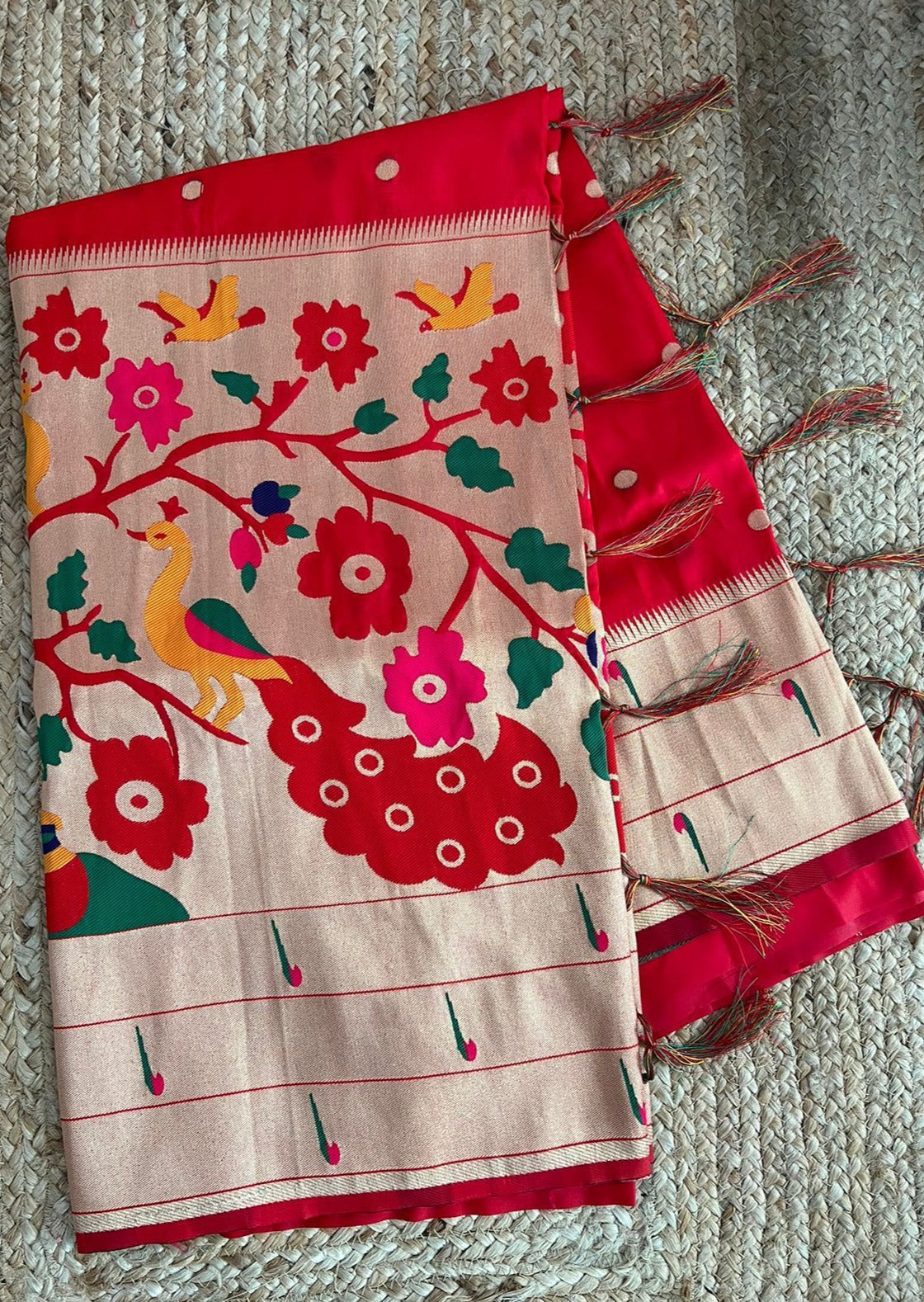 Pure paithani silk handwoven saree usa online shopping for wedding.