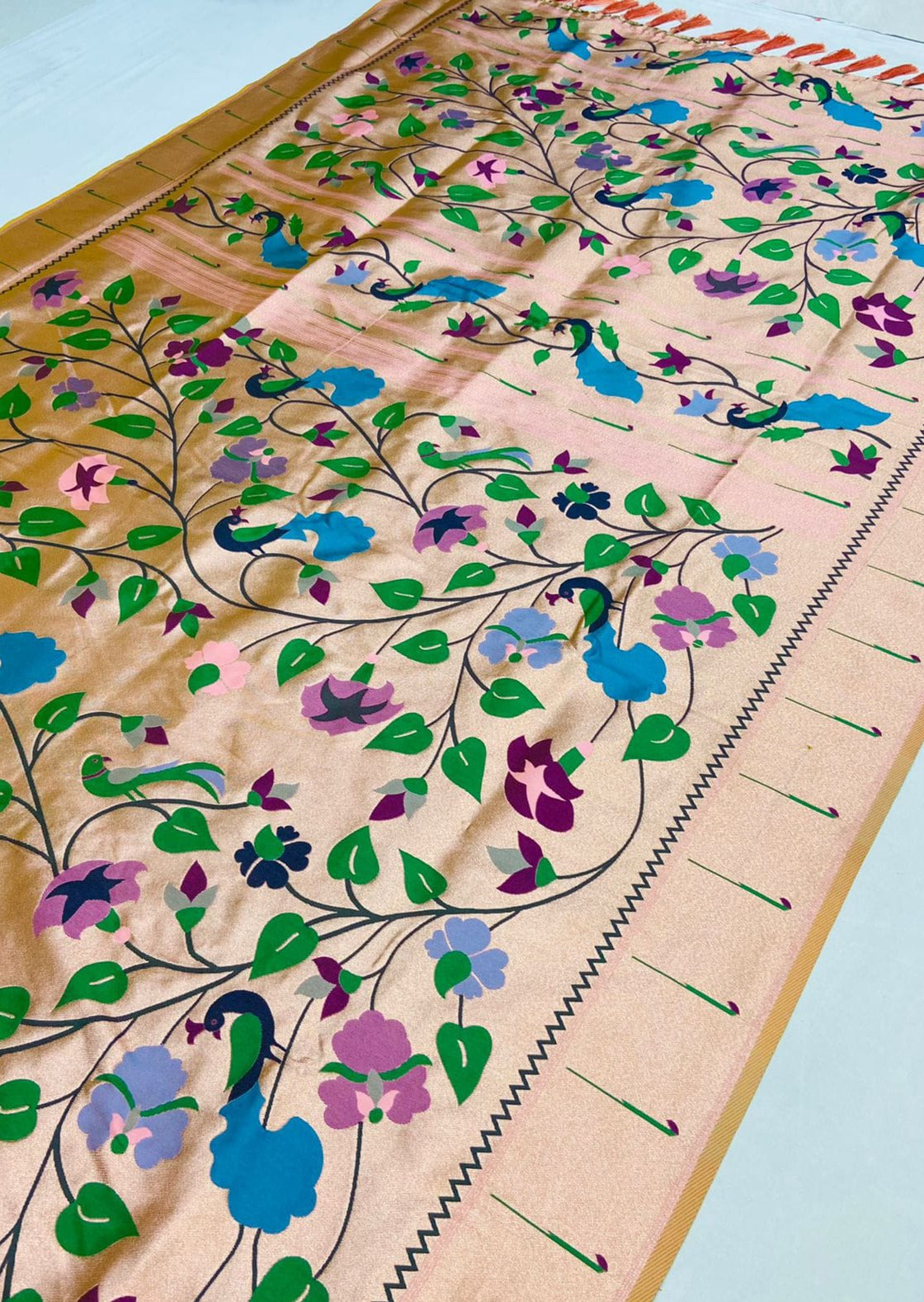 Pure Paithani Handloom Silk Handwoven Saree (with colour options)