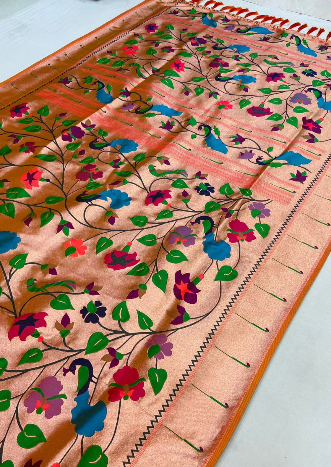 Pure Paithani Handloom Silk Handwoven Saree (with colour options)