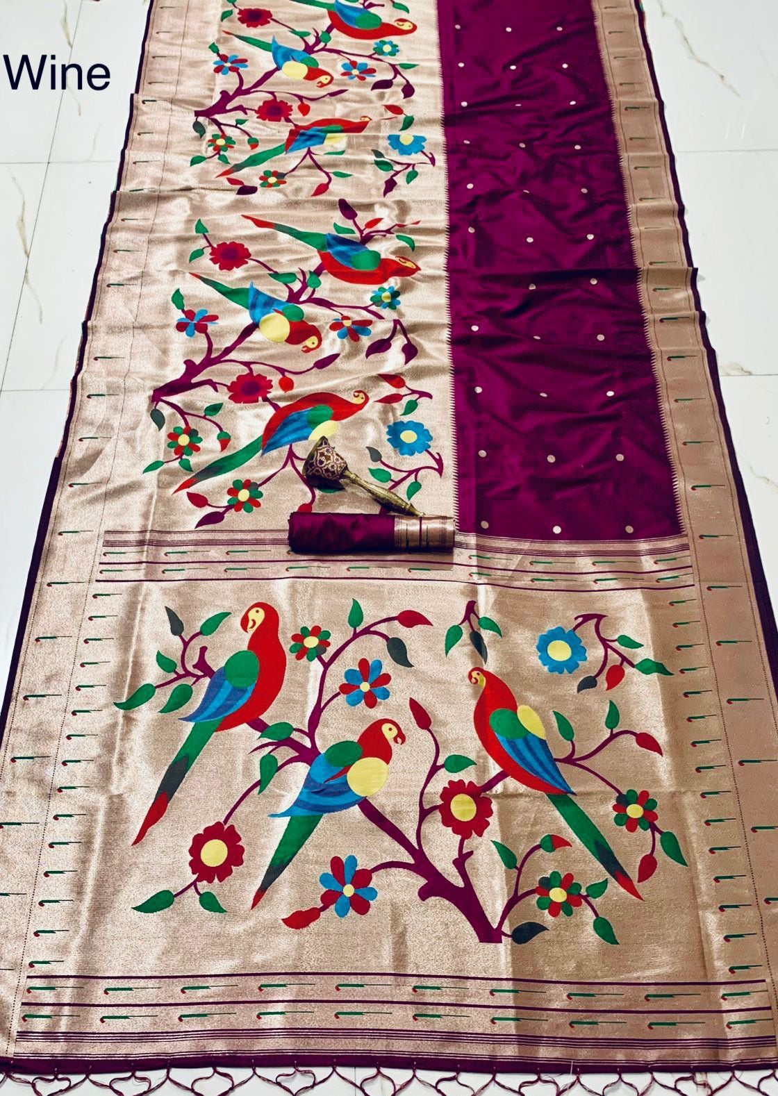Pure Handloom Silk Paithani Saree (with colour options)