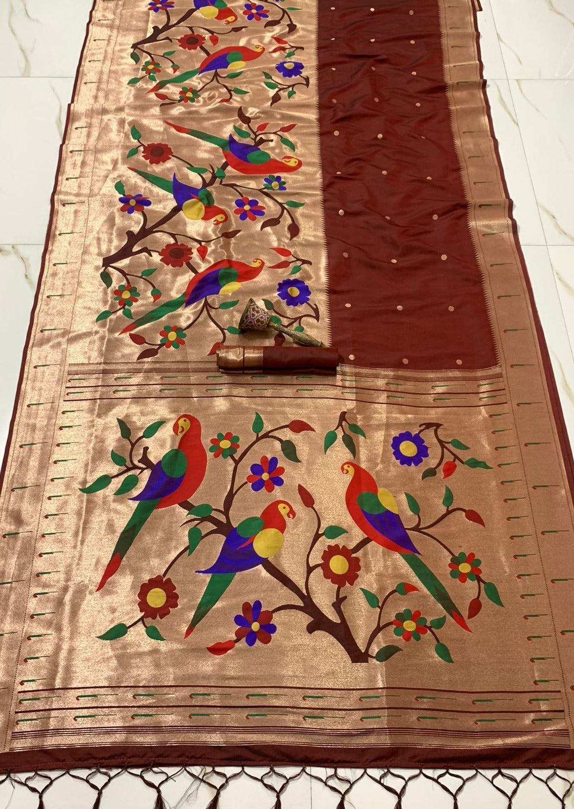 Pure Handloom Silk Paithani Saree (with colour options)